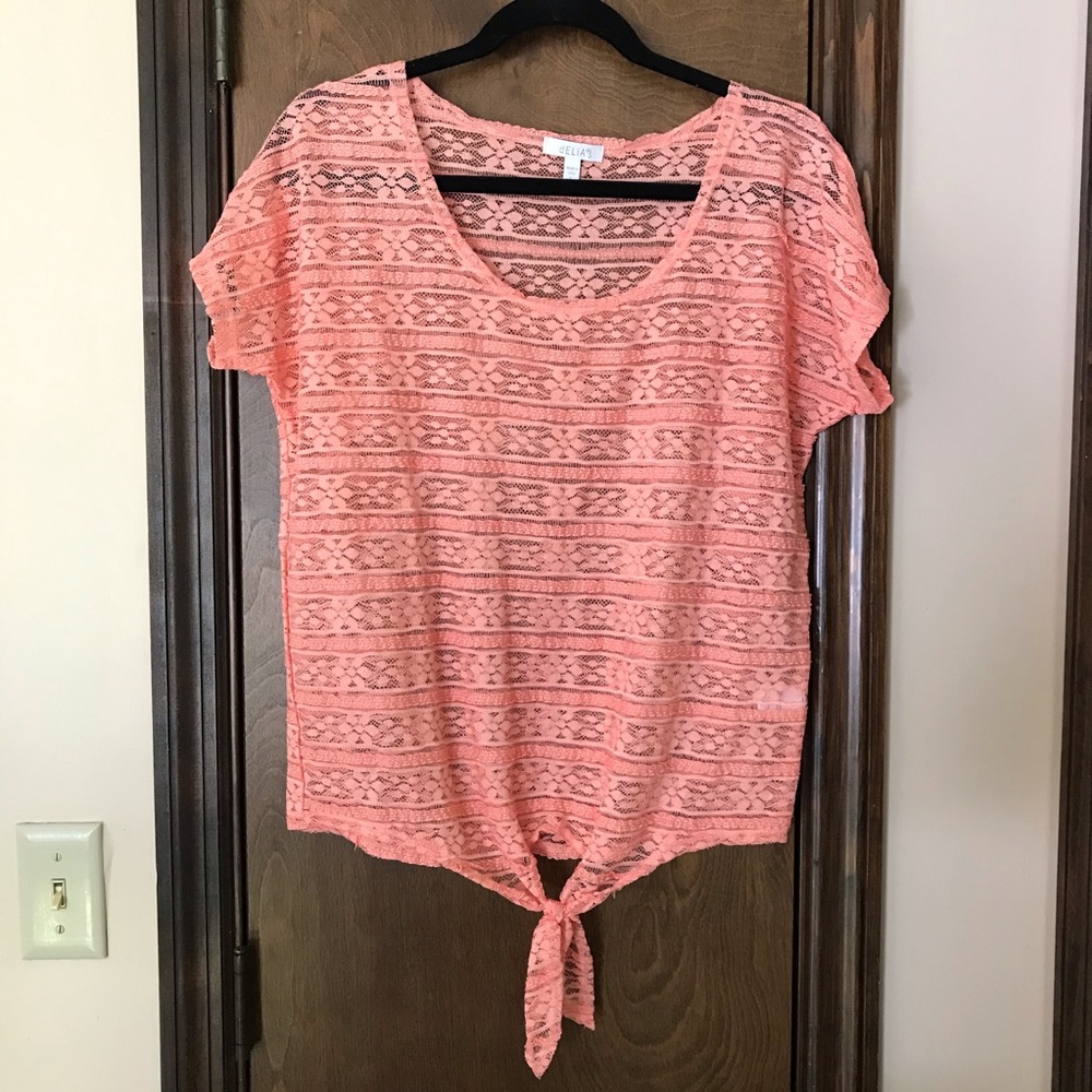 Lace dELia*s Lace Blouse with Bottom Tie